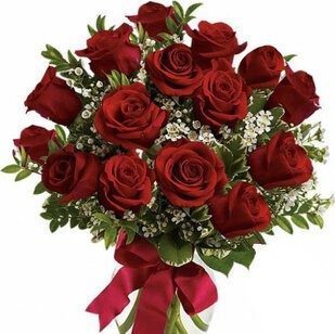 15 red roses with greenery | Flower Delivery Khanty-Mansiysk