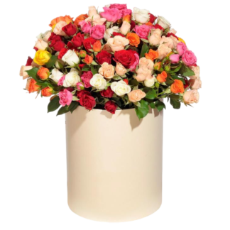 Mixed roses in a hatbox | Flower Delivery Khanty-Mansiysk